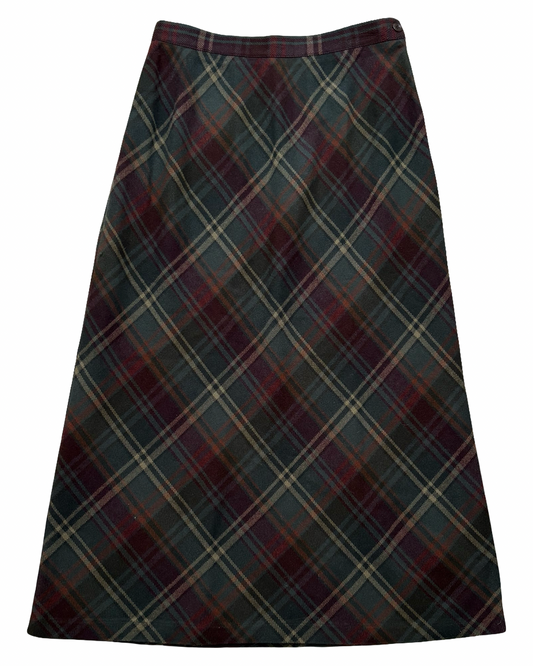 Plaid Maxi Skirt | 29” waist