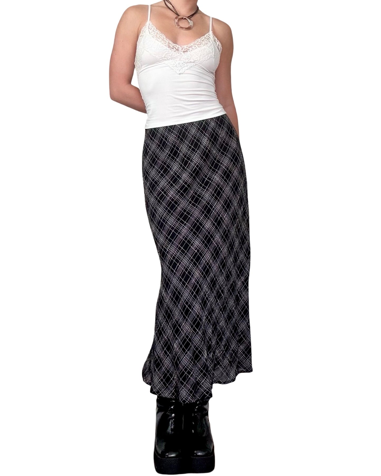 Ellen Tracy 90's Plaid Skirt | 26" Waist