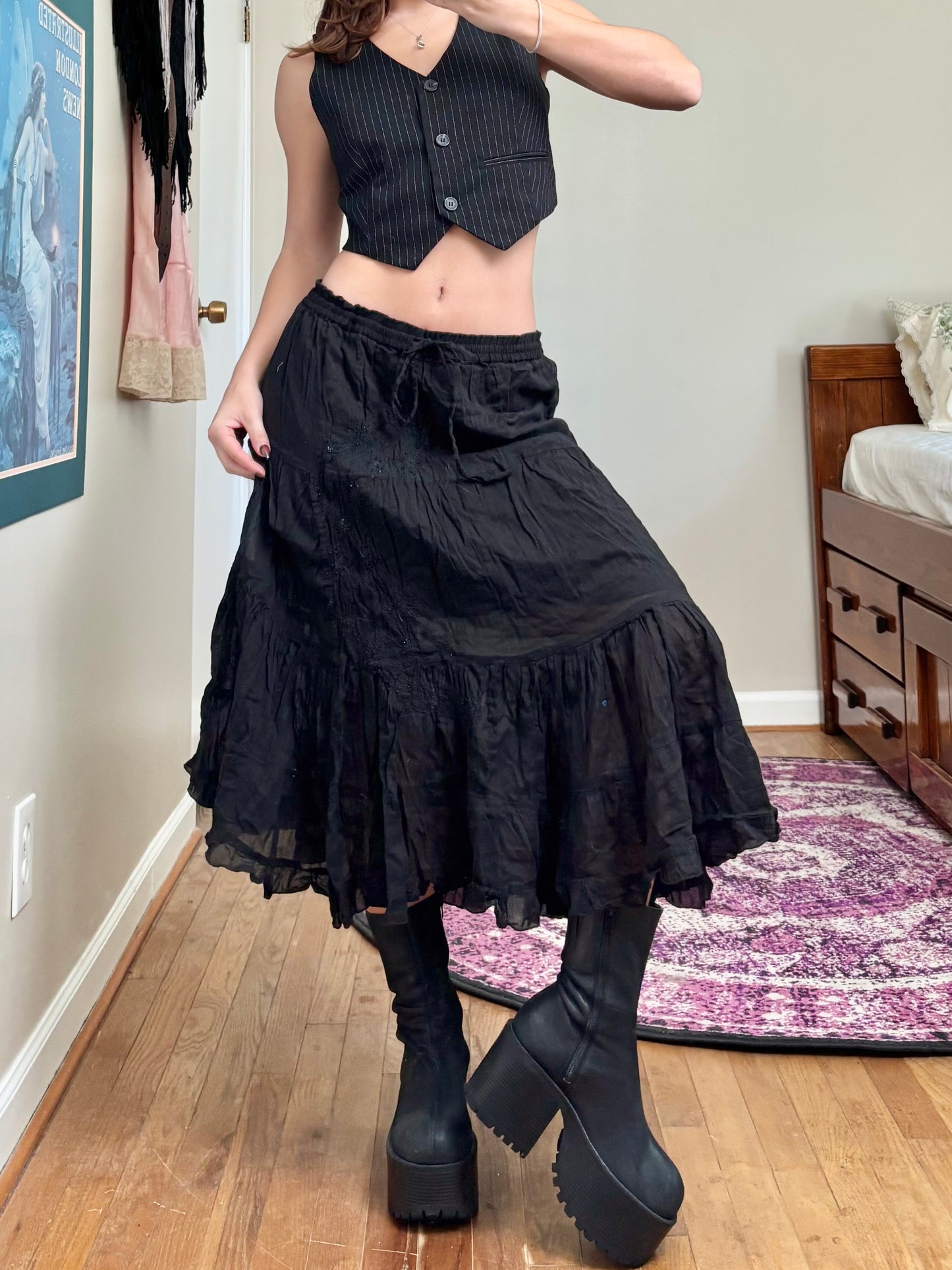 Sidh Artha Beaded 00's Skirt | Size 33" Waist