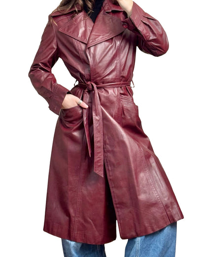 David Black 90's Leather Trench | Size M