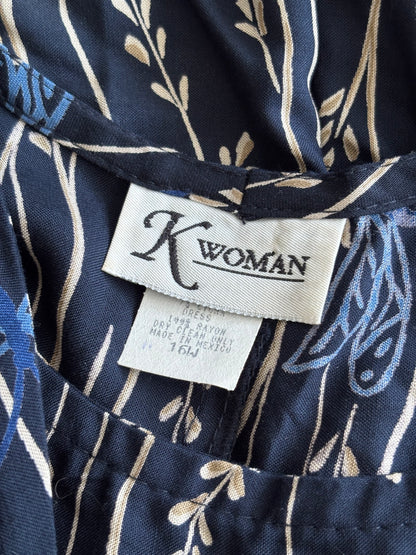 Dragonfly 90's Tie Back Dress | Size XL