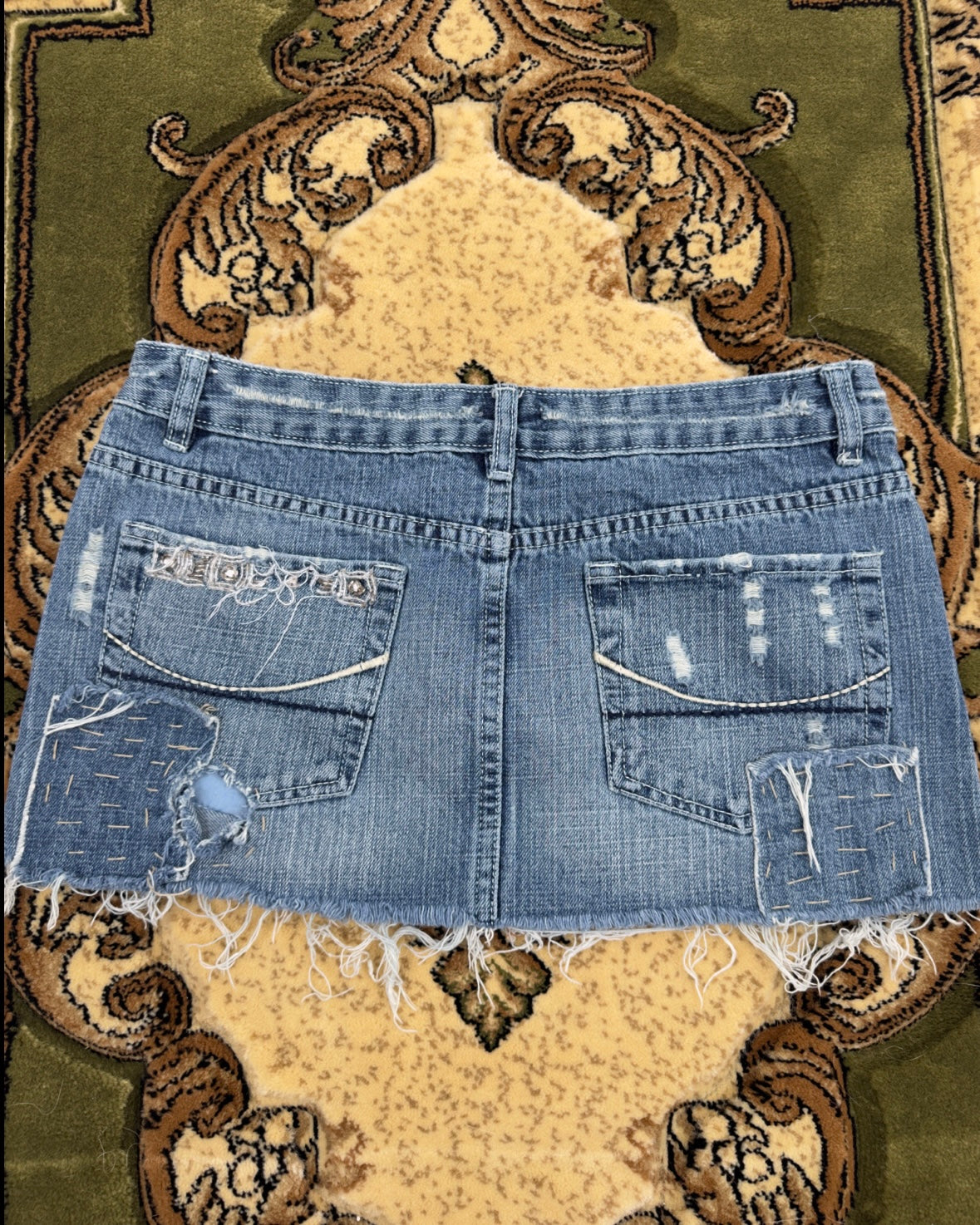 Distressed Denim Mini | Size 30” waist