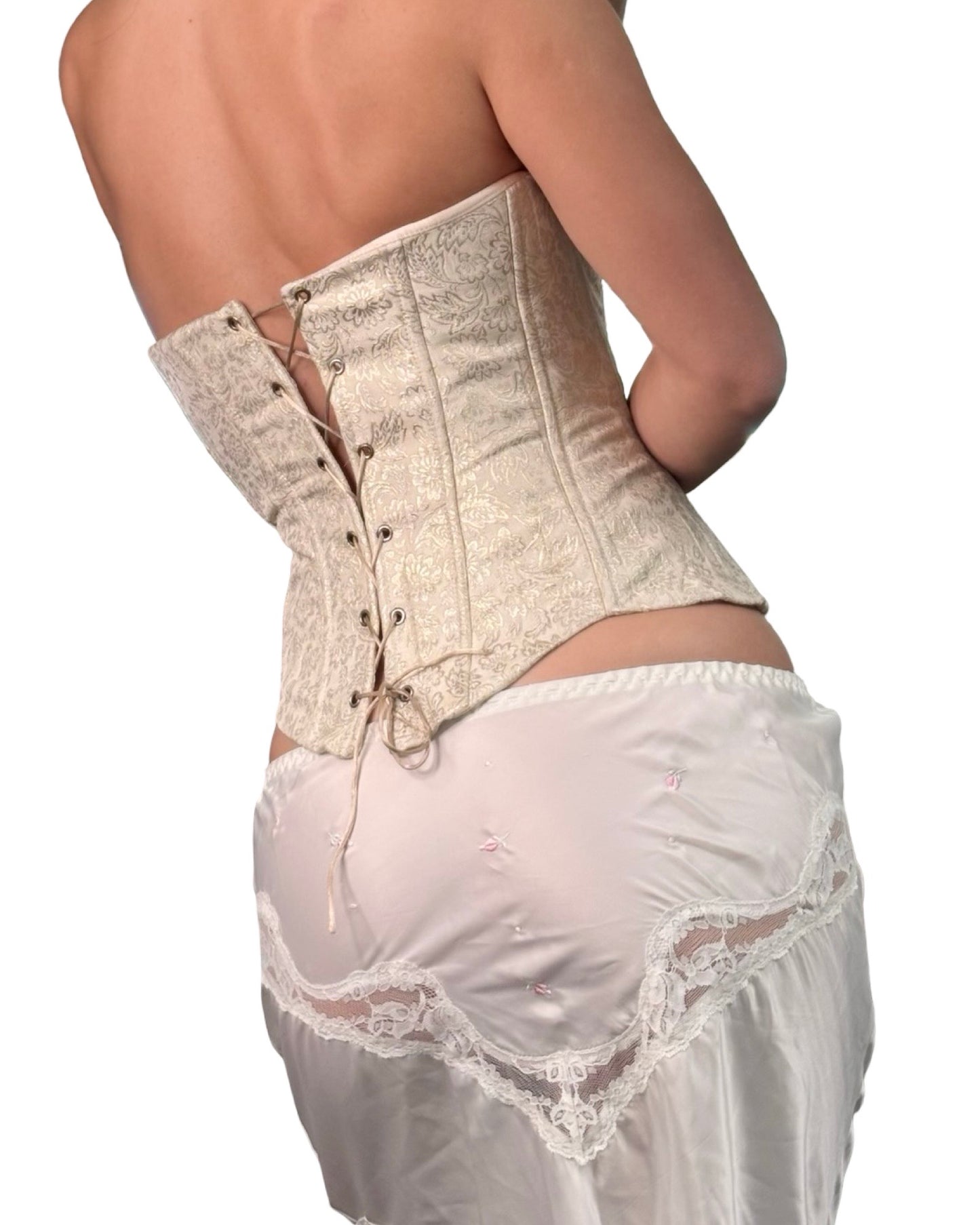 Printed 90's Cream Corset | Size M