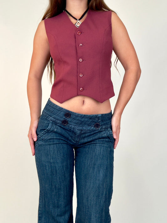 Burgundy Vest | Size US 2