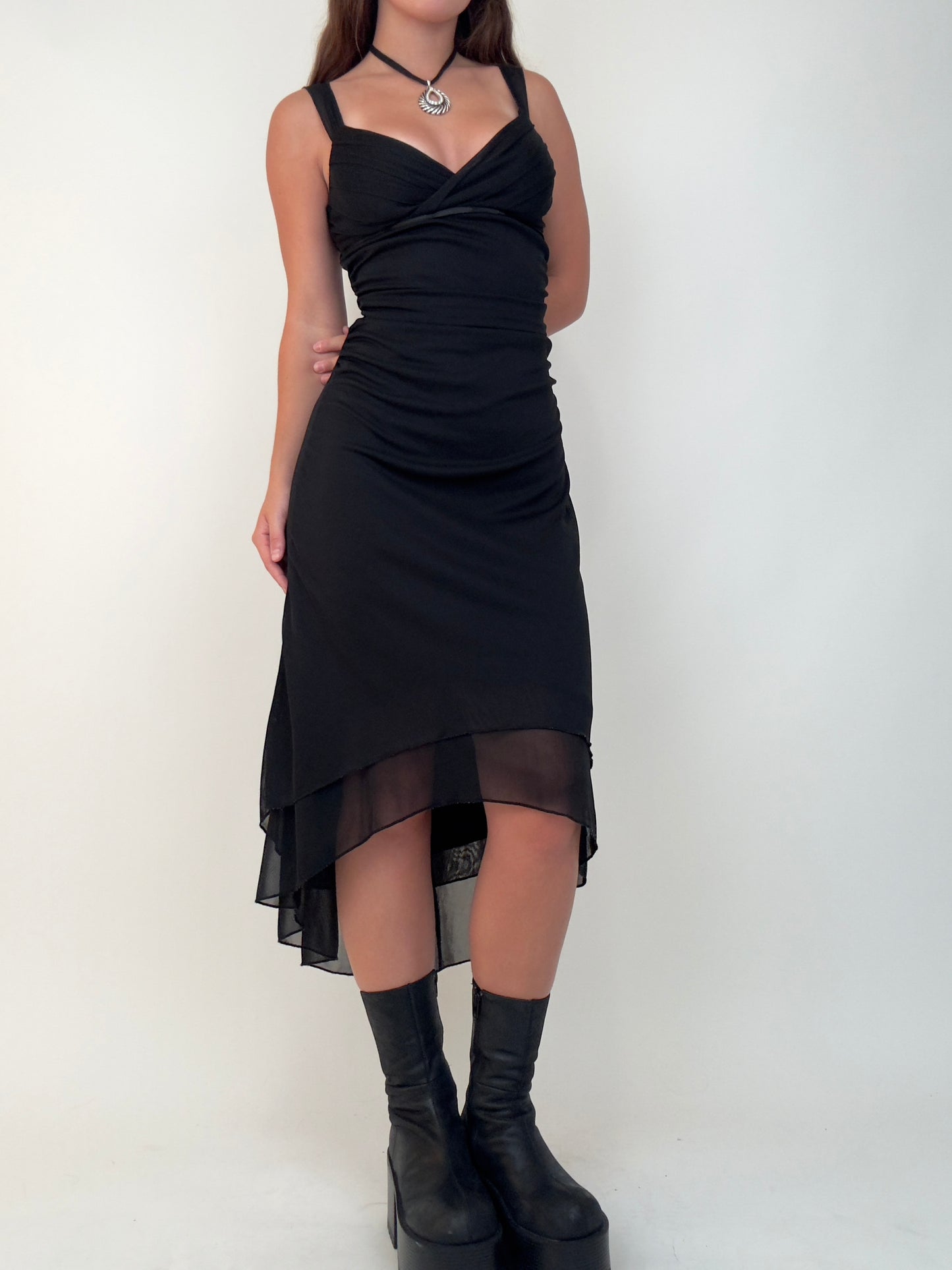Black Asymmetric Midi | Size S