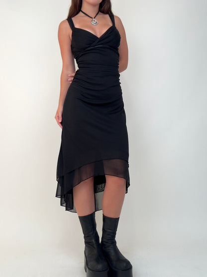 Black Asymmetric Midi | Size S