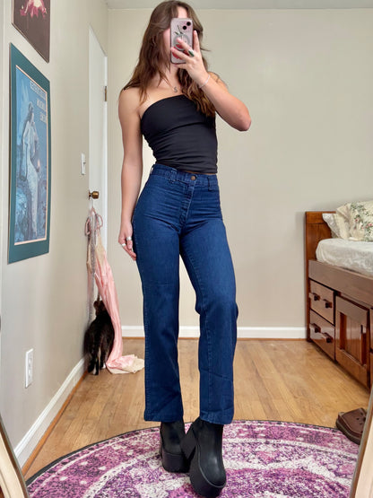 Embroidered 70's Denim | Size 26" Waist