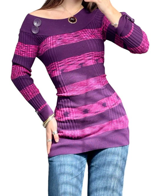 Striped 00's Tie Back Knit | Size L