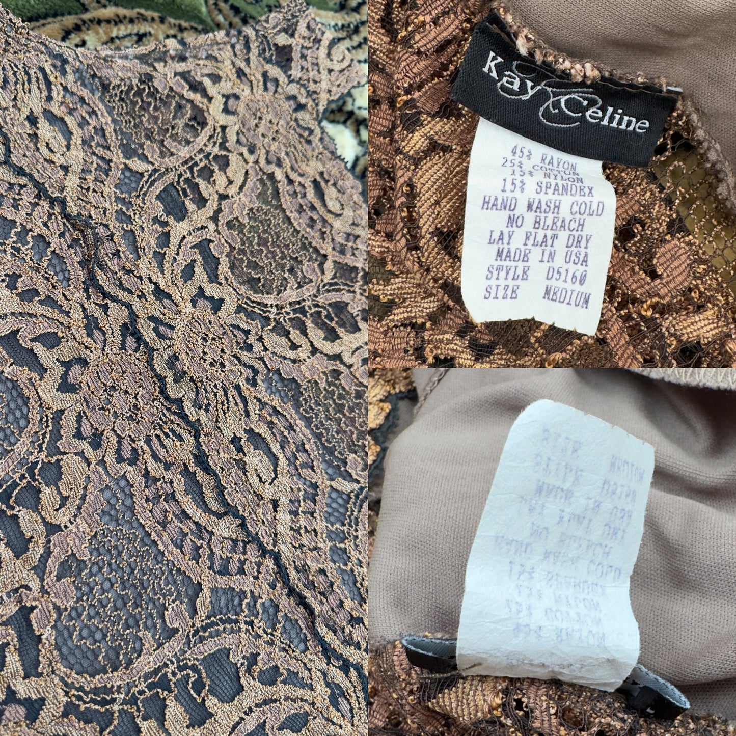 Brown Lace Tank | Size M