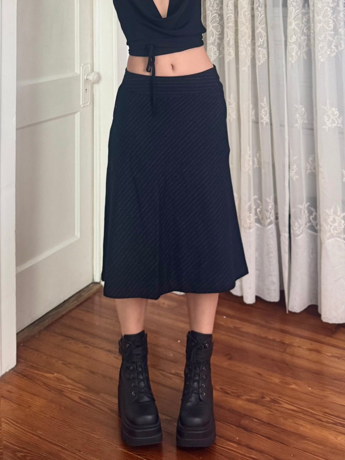 Y2K Wool Midi Skirt | Size 0