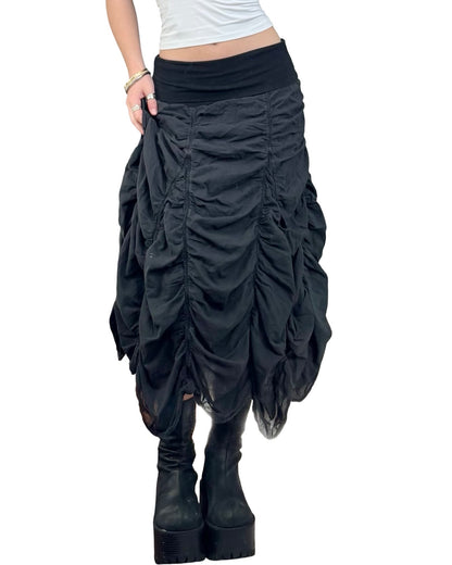 Ruched 00's Maxi Skirt | Size 30" Waist