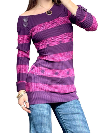 Striped 00's Tie Back Knit | Size L