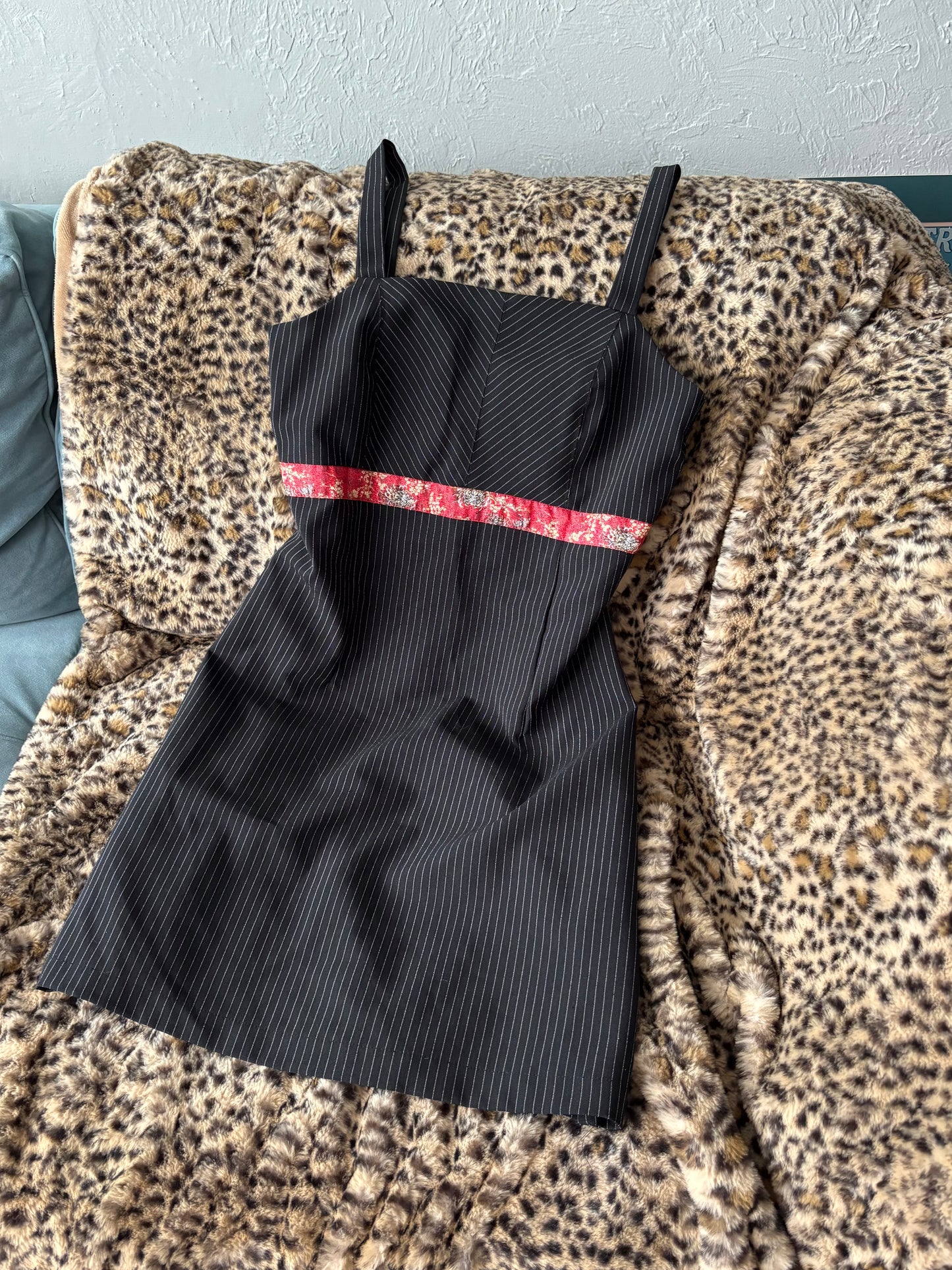 Nobo 90's Pinstripe Mini Dress | Size M/L