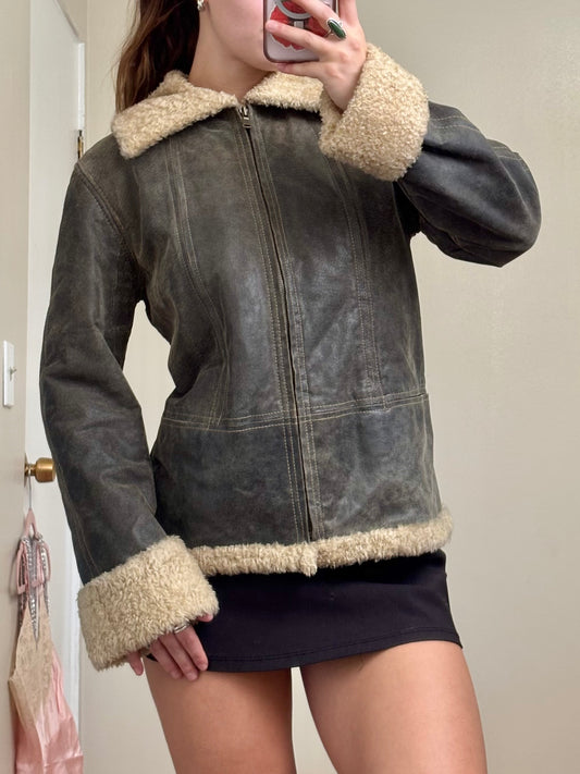 Xoxo Fur Lined Leather Jacket | Size S