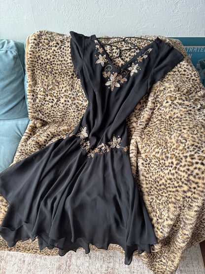 SL Fashions 90's Beaded Dress | Size XL