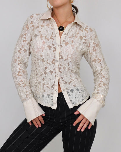 Vintage Cream Button Down | Size M