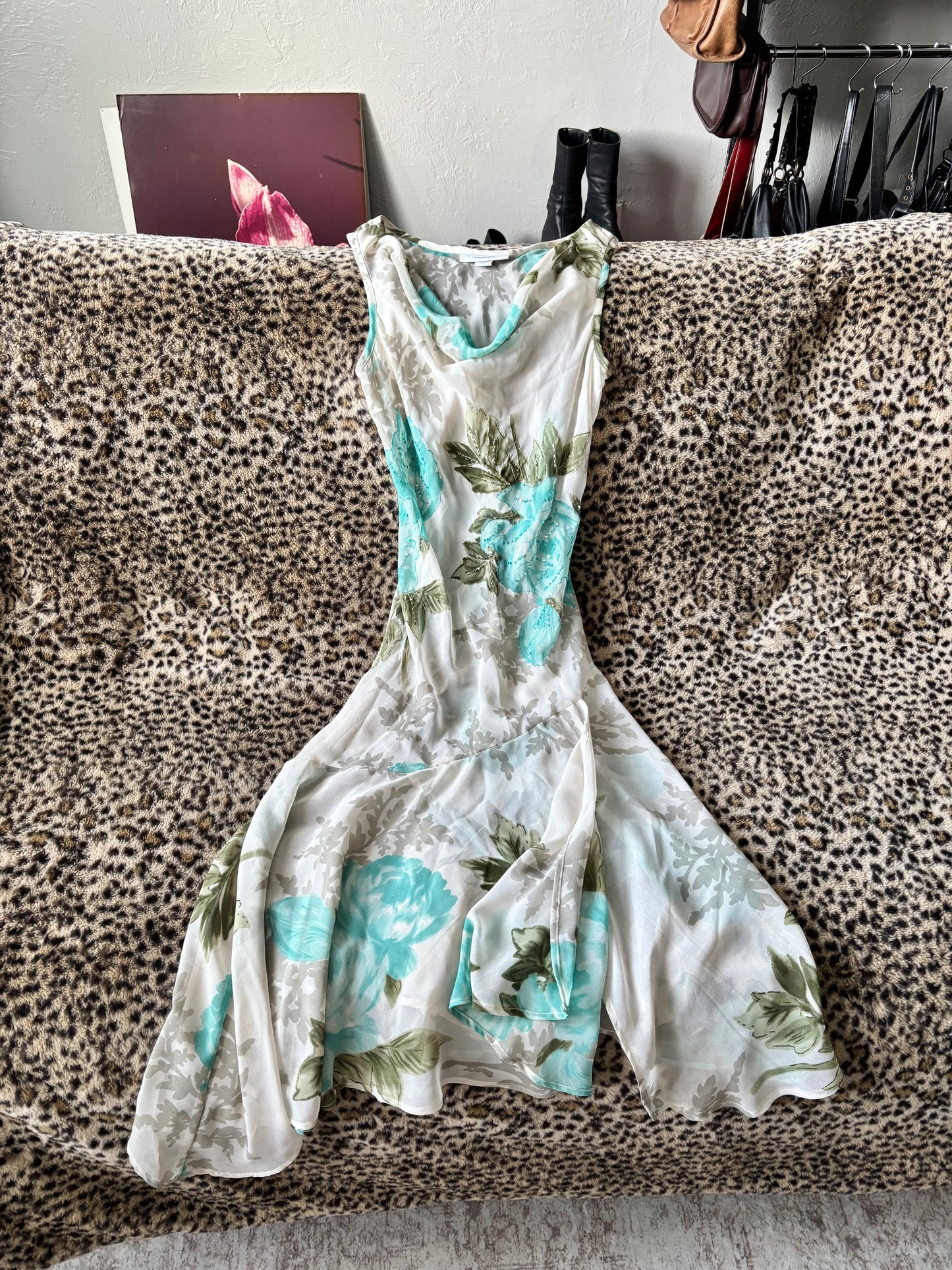 Dressbarn 00's Beaded Mesh Dress | Size M