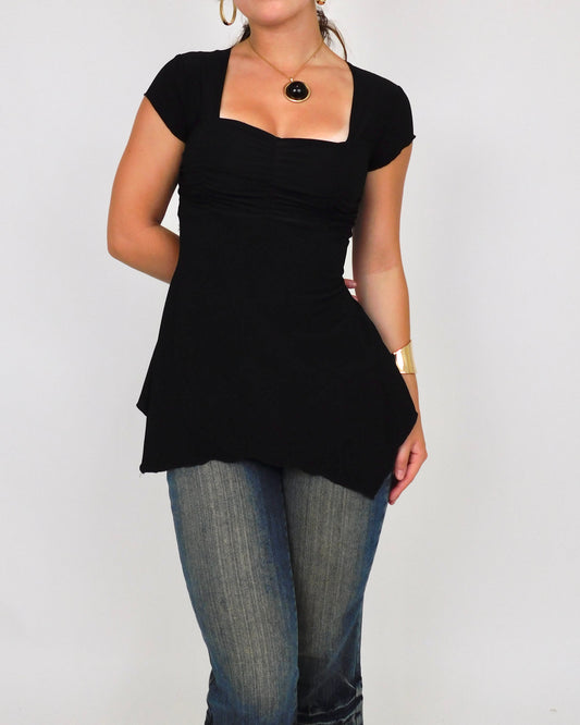 Y2K Black Blouse | Size S