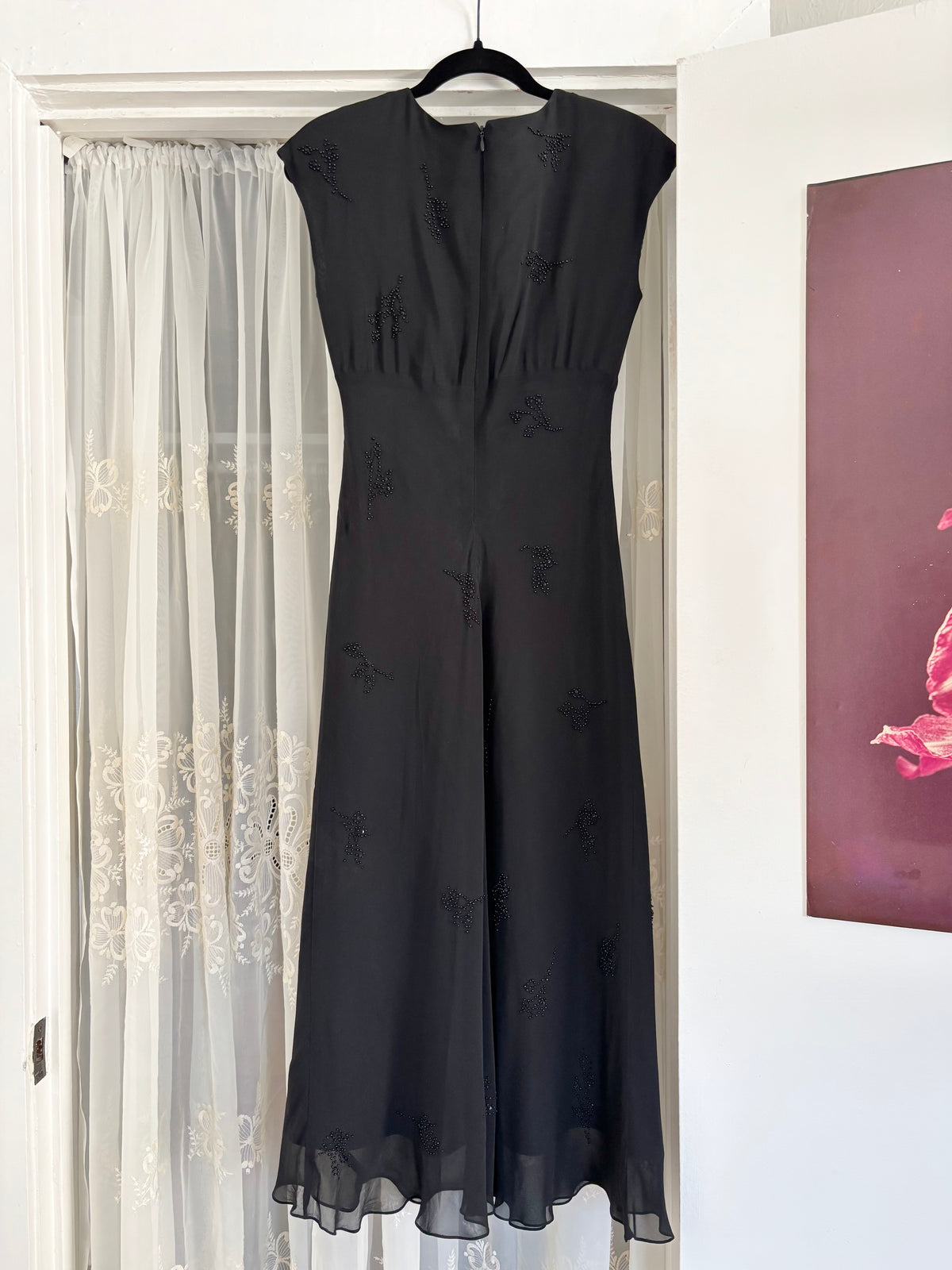 Jones New York 90's Silk Beaded Dress | Size 8