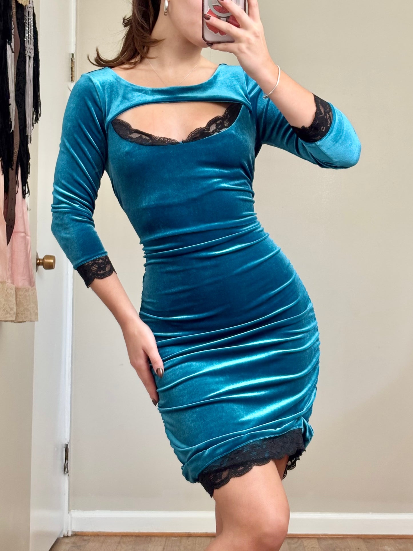 Fredrick's 90's Velvet Dress | Size M