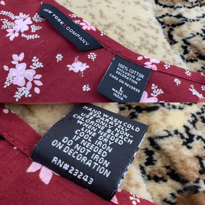 Red Floral Blouse | Size L