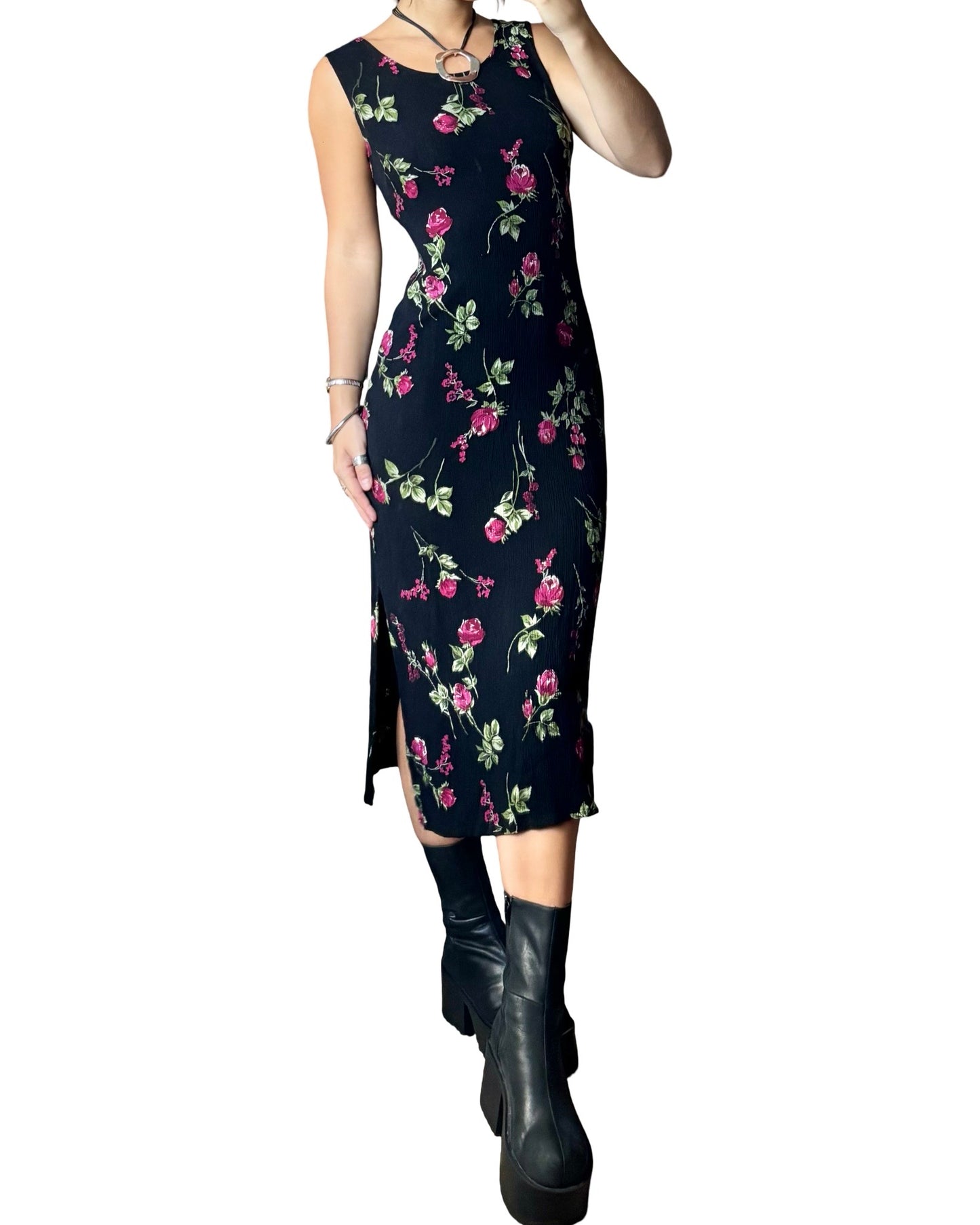 Floral 90’s Tie Back Dress | Size S