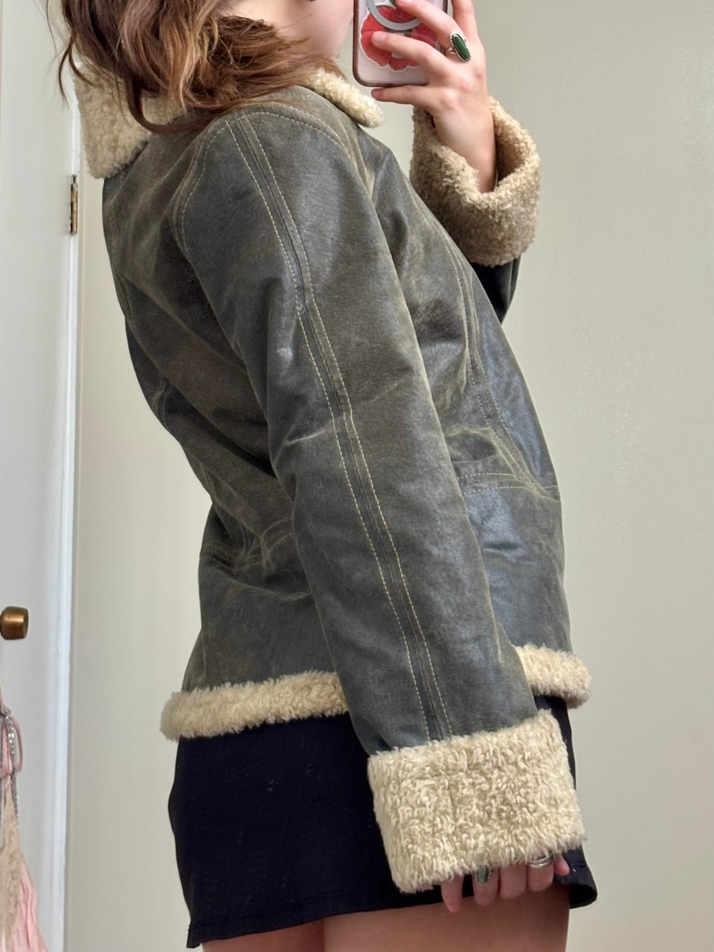 Xoxo Fur Lined Leather Jacket | Size S
