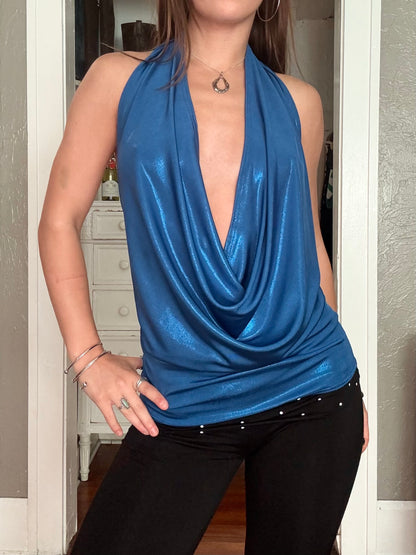 Blue 00's Slouch Top | One Size
