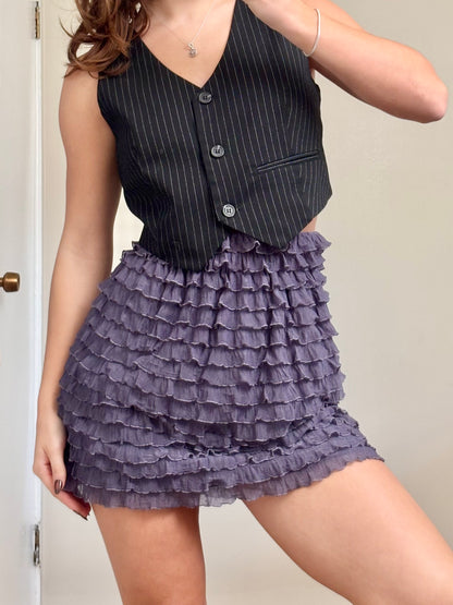 Ruffle 00's Mini Skirt | Size 25" Waist