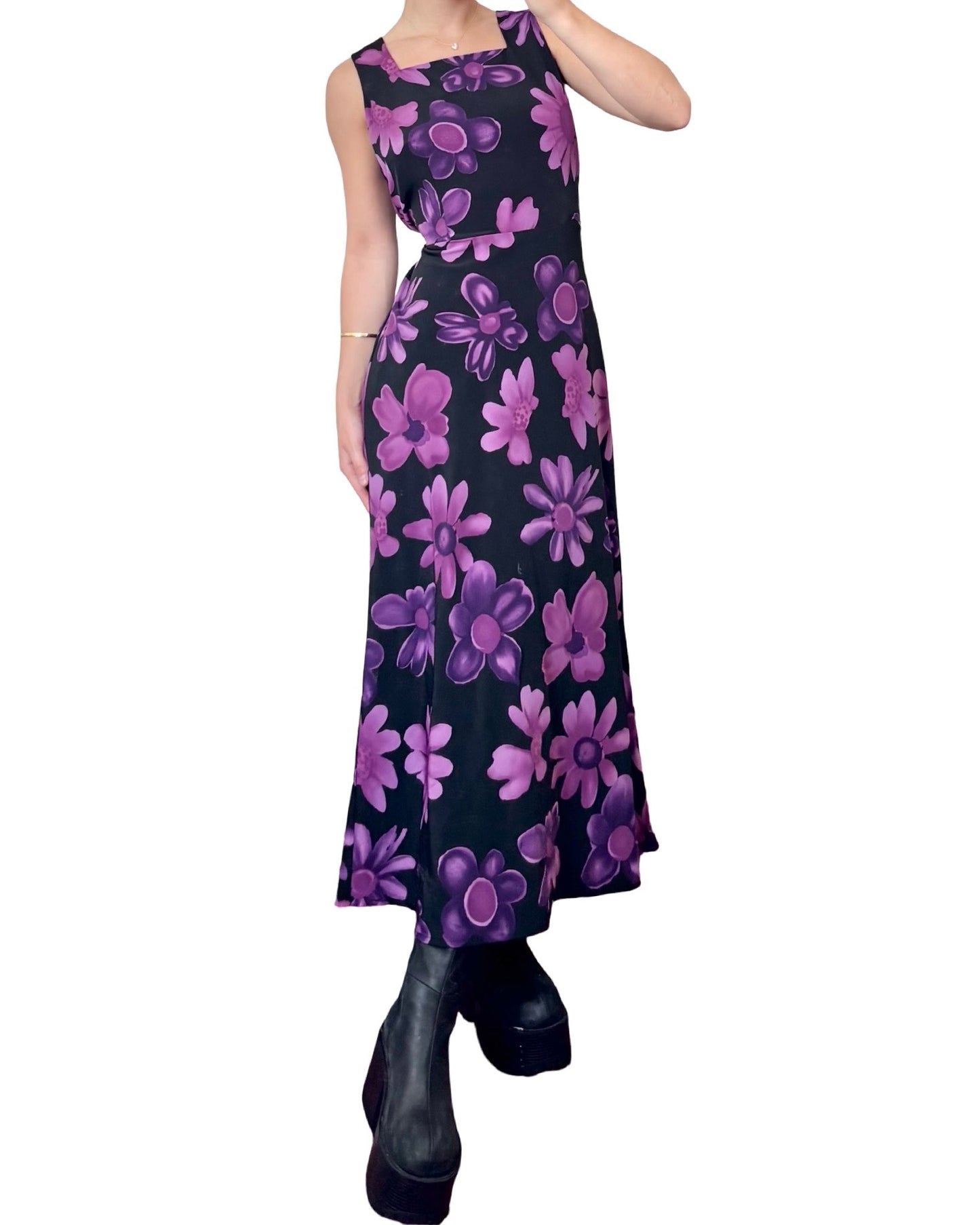 Jaclyn Smith 90's Tie Back Dress | Size M