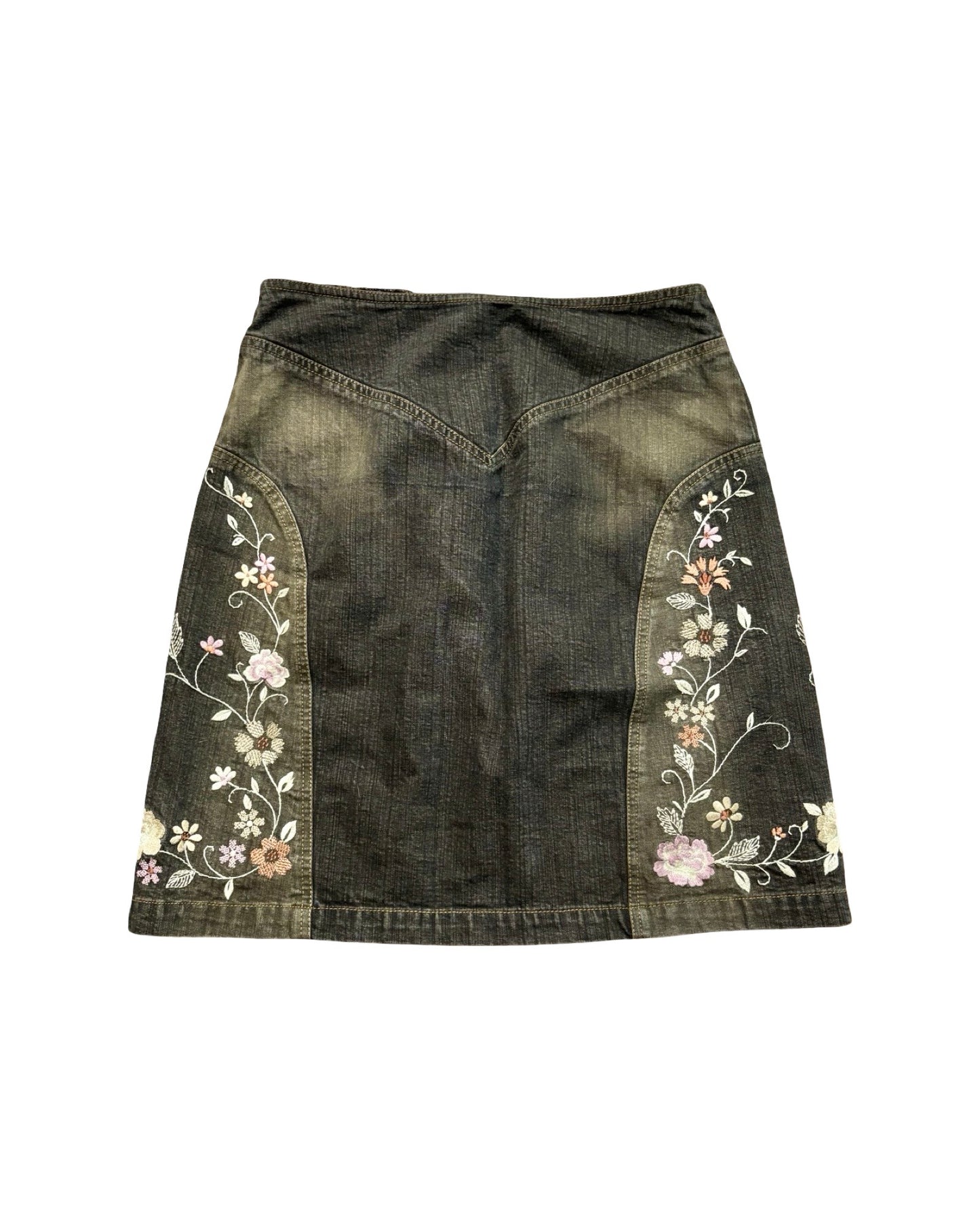 Apostrophe 90's Embroidered Denim Skirt | Size 29" Waist