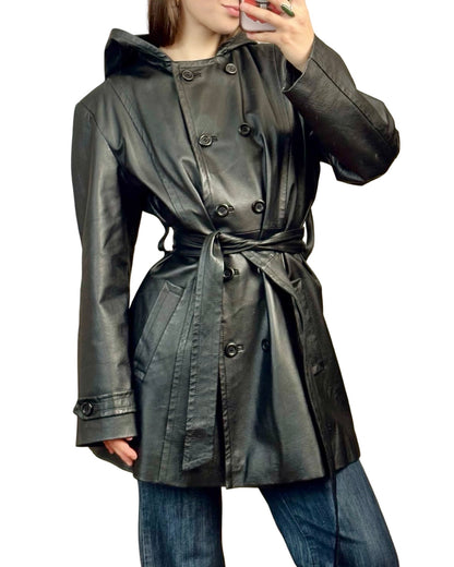 Giorgio Sant'Angelo 90's Leather Trench | Size M