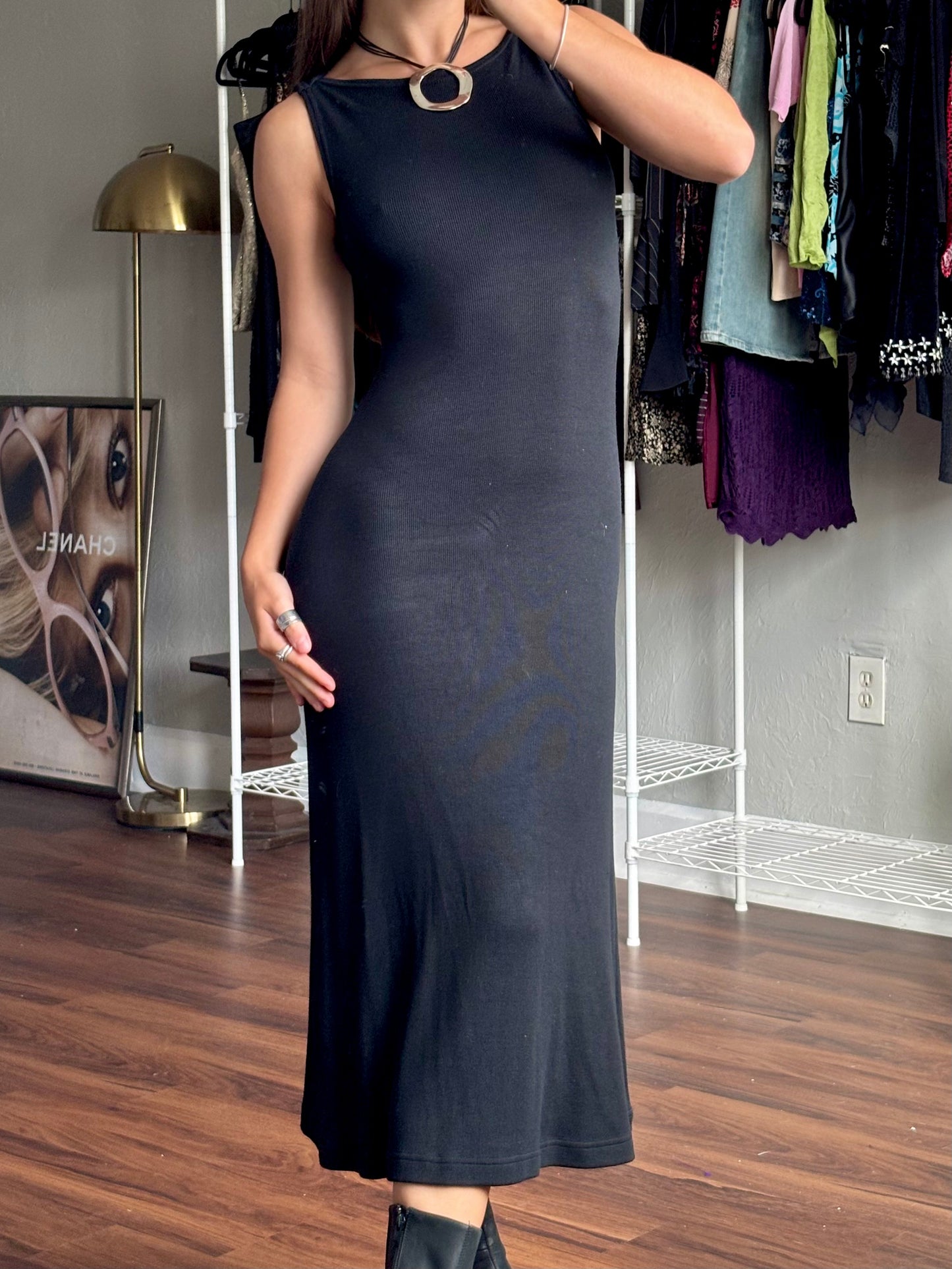 Knit 90's Boat Neck Dress | Size S/M