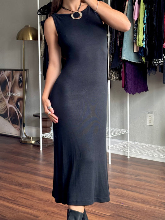Knit 90's Boat Neck Dress | Size S/M