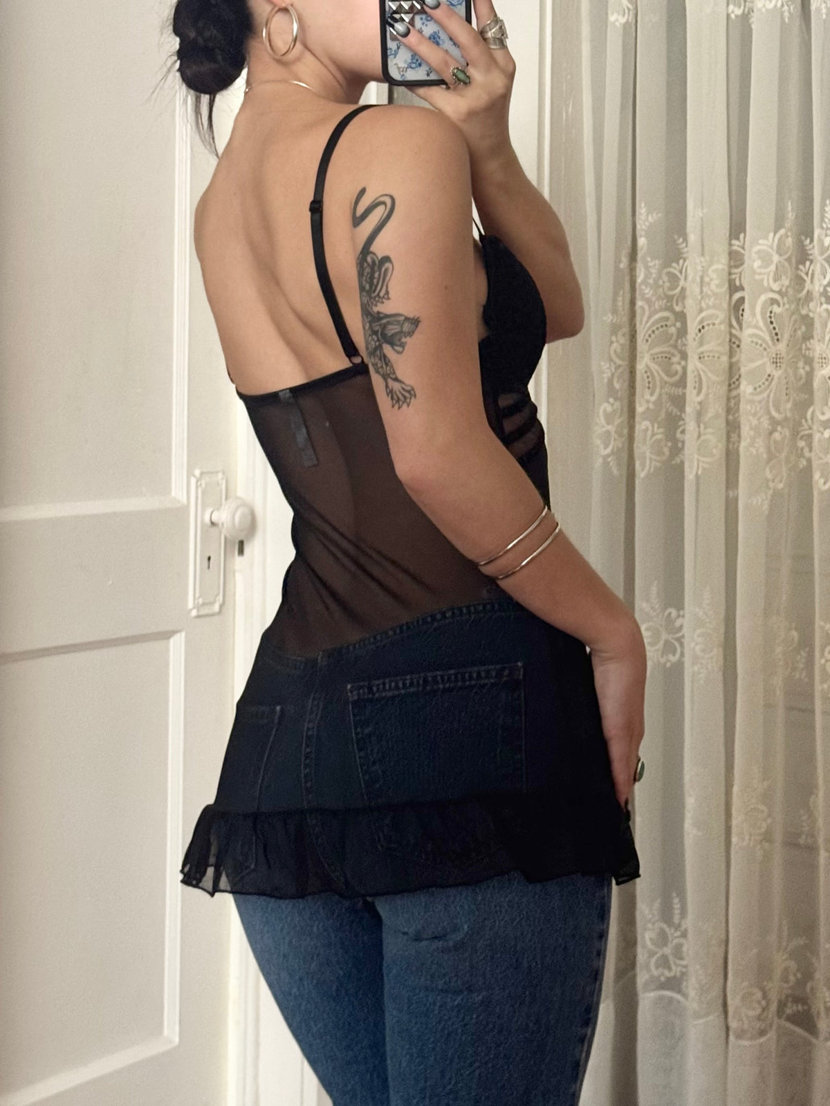 Y2K Mesh Slip Top | Size M