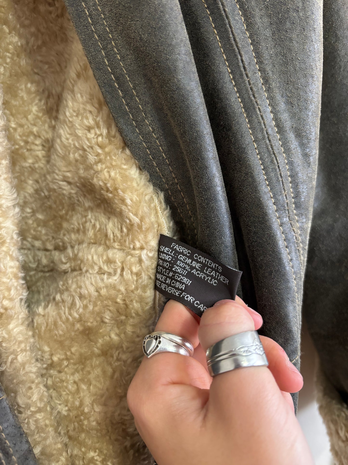Xoxo Fur Lined Leather Jacket | Size S