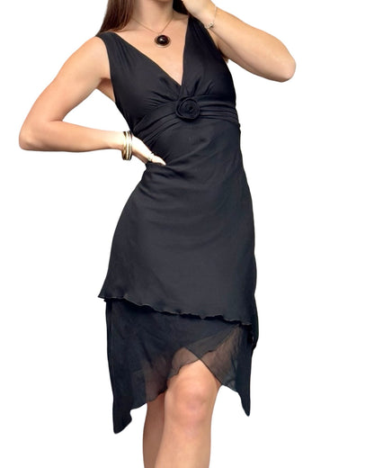 D.J. Summers 90's Mesh Asymmetric Dress | Size 6