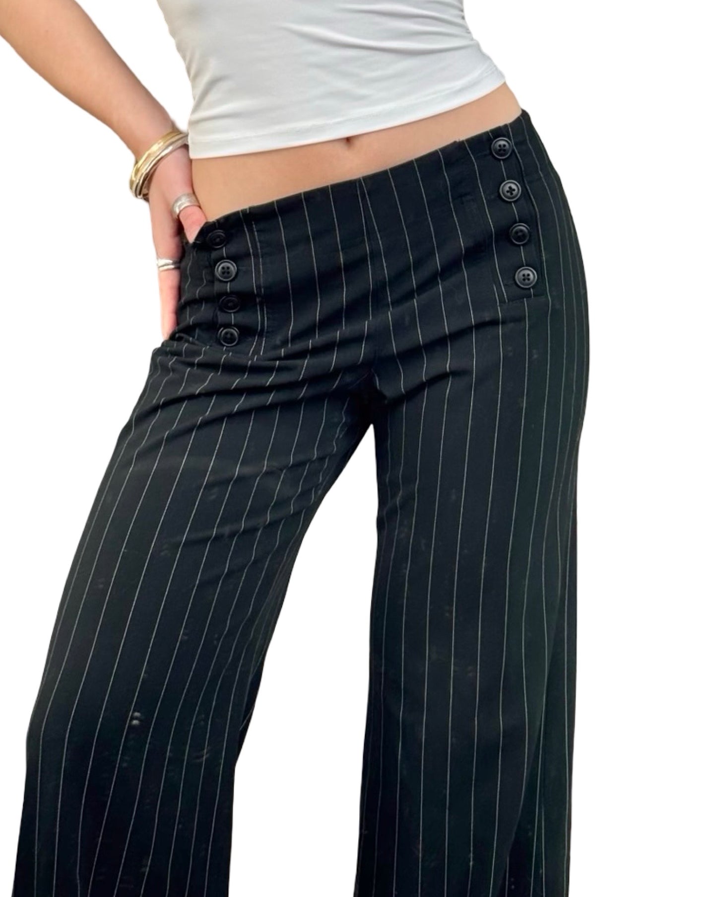 Button Up 90's Pinstripe Pant | Size 4P