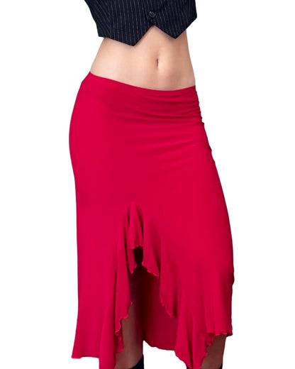 Asymmetric Ruffle 00's Skirt | Size 25" Waist