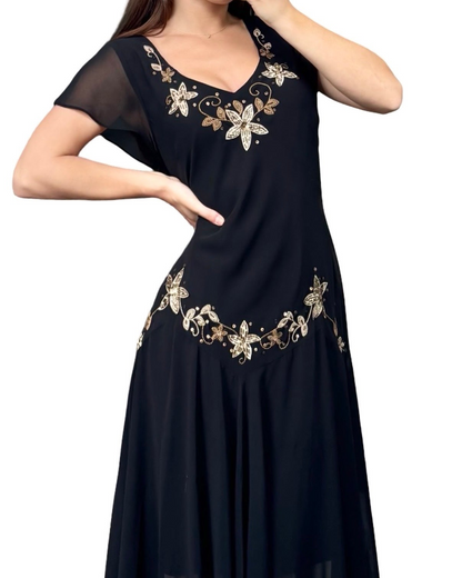 SL Fashions 90's Beaded Dress | Size XL