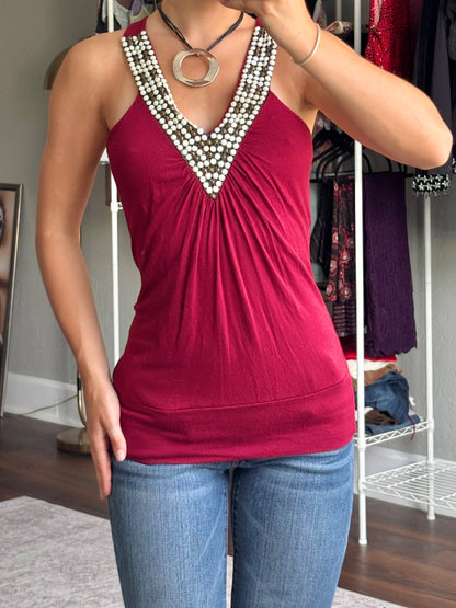 Wet Seal 00's Beaded Slouch Top | Size S