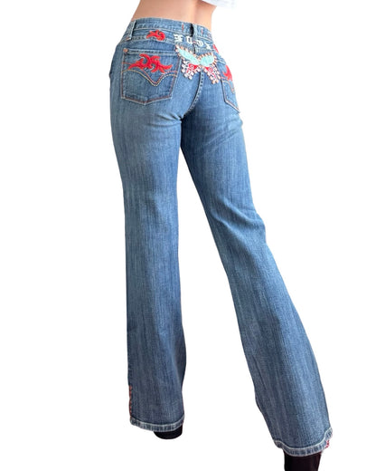Vigoss 00's Embroidered Low Rise Jean | Size 32" Waist