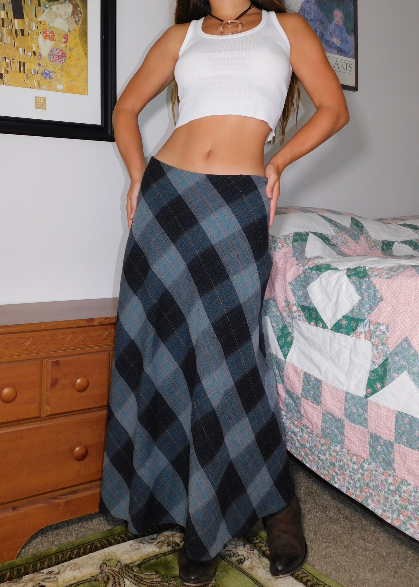 Sadie Plaid Maxi | Size 29” waist