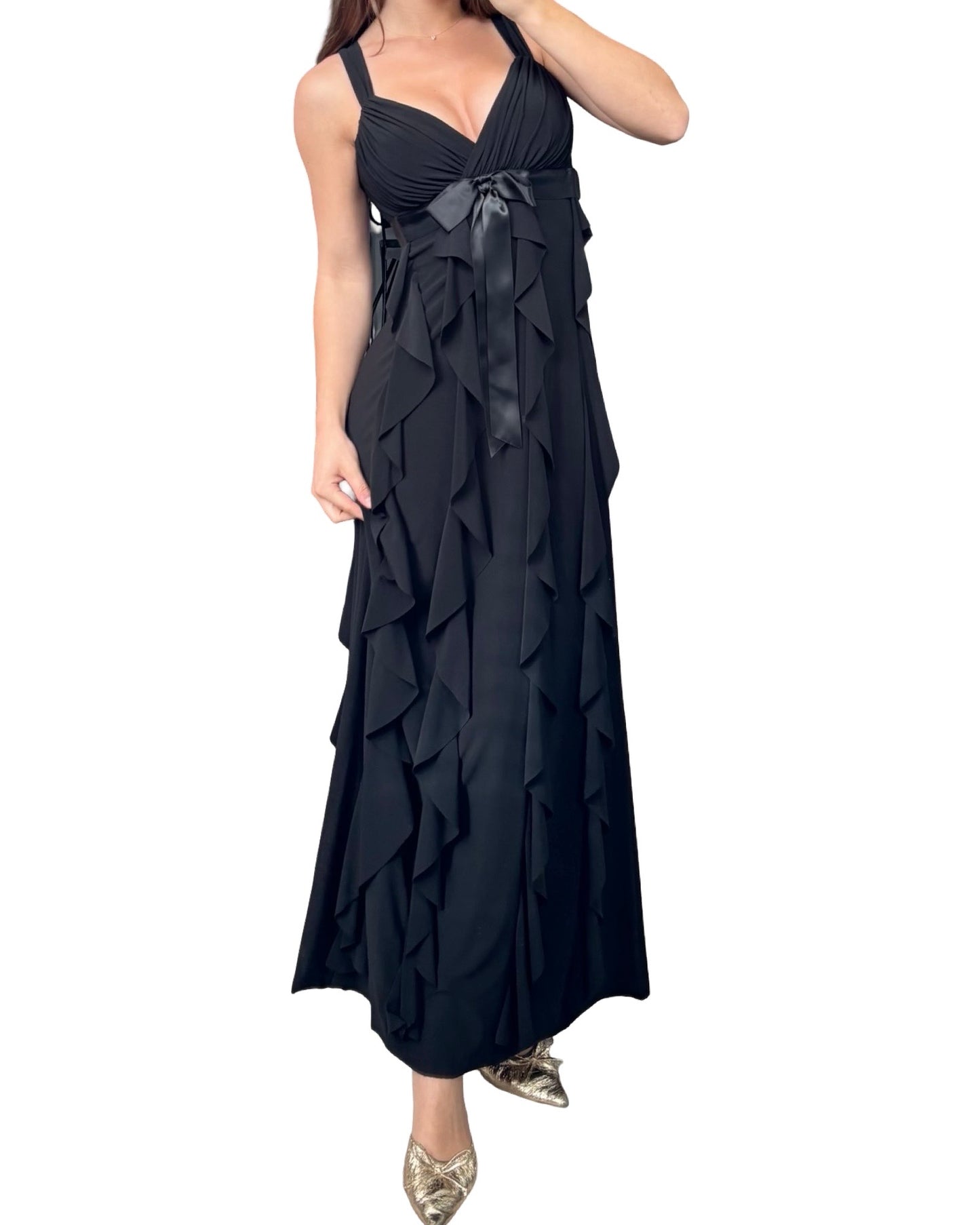 Betsy & Adam 90's Ruffle Dress | Size 4