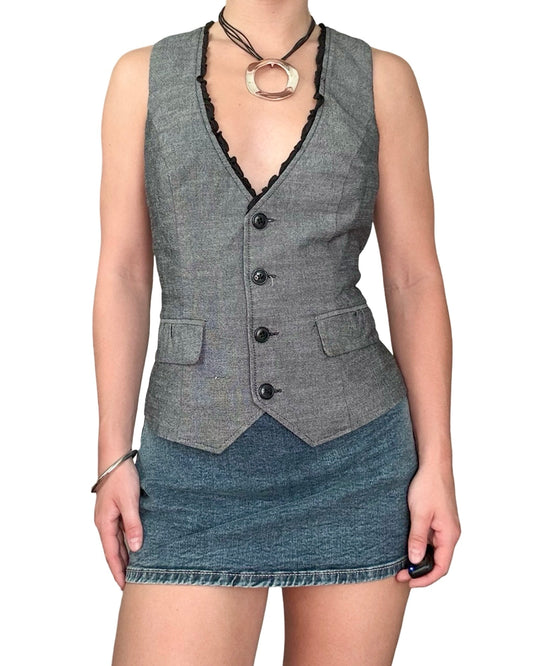 Maurices 00's Ruffle Hem Vest | Size L