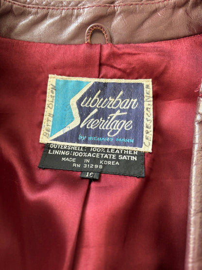 Richard Mann 90's Burgundy Leather Trench | Size 10