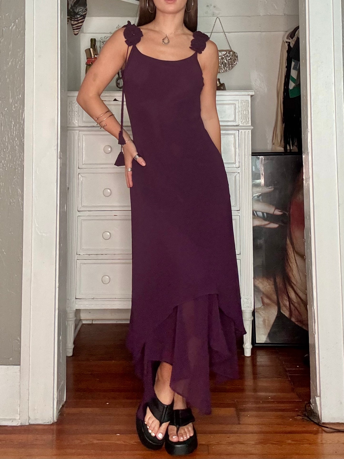 Floral Embellished 00's Dress | Size 4