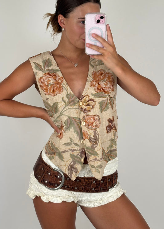 Sam Floral Beaded Vest | Size M