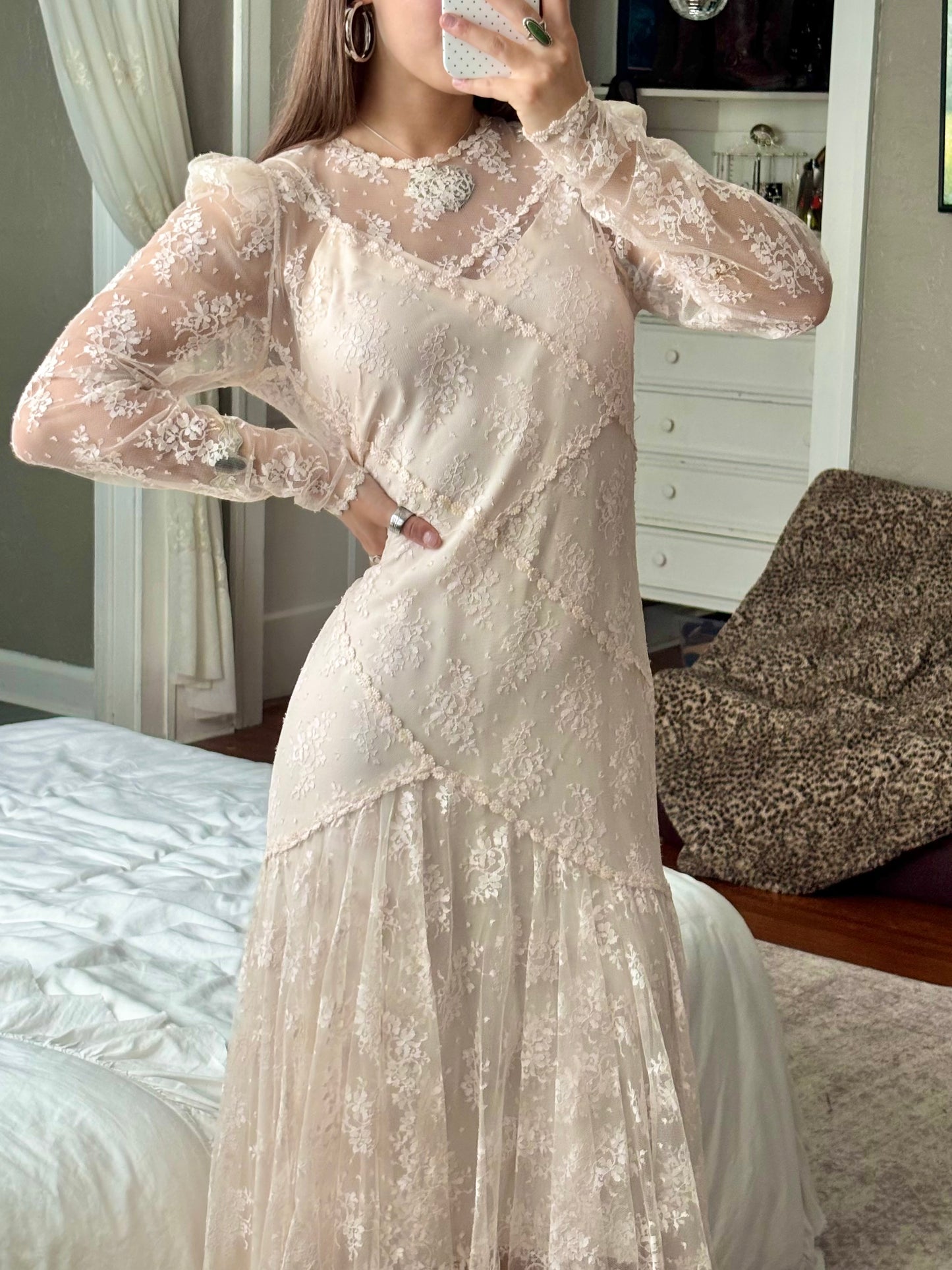 Lace 1970's Dress | Size 6