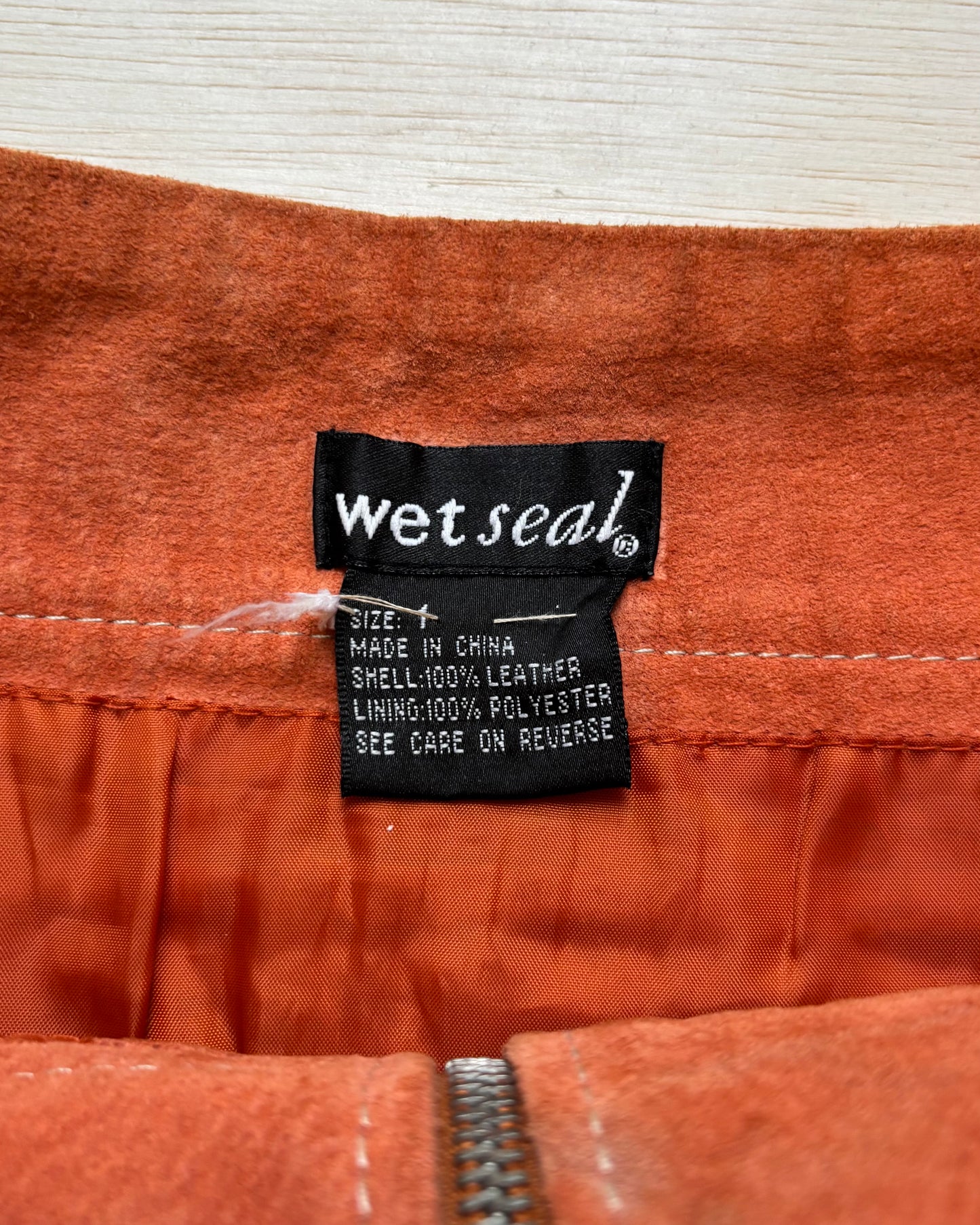 Real Leather Y2K Wet Seal Mini Skirt | Size XS